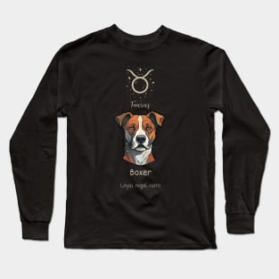 Taurus: Boxer - Zodiac Tarot Card Long Sleeve T-Shirt